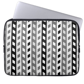 Housse Pour Ordinateur Portable Conception géométrique, gris, noir, blanc,