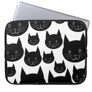 Housse Pour Ordinateur Portable Conception monochrome de chat