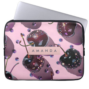Housse Pour Ordinateur Portable Conception personnalisée Cherry Glam Sparkle