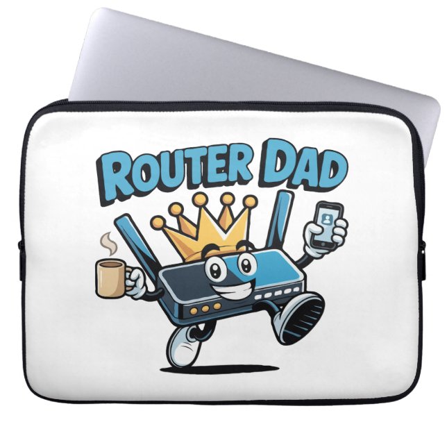 Housse Pour Ordinateur Portable Conception technique drôle de papa routeur (Devant)