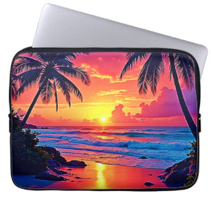 Housse Pour Ordinateur Portable Conception Tropical Sunset Paradise
