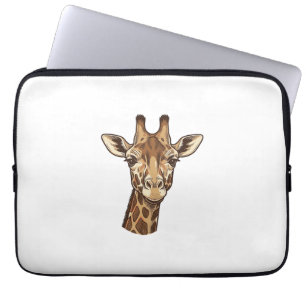 Housse Pour Ordinateur Portable Conception vectorielle de tête de girafe gravée vi