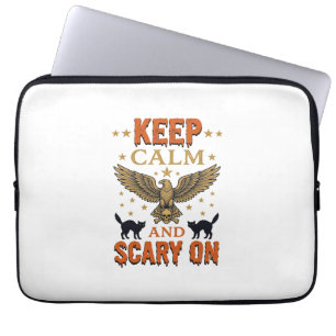 Housse Pour Ordinateur Portable Conception vectorielle Halloween vintage Gardez vo
