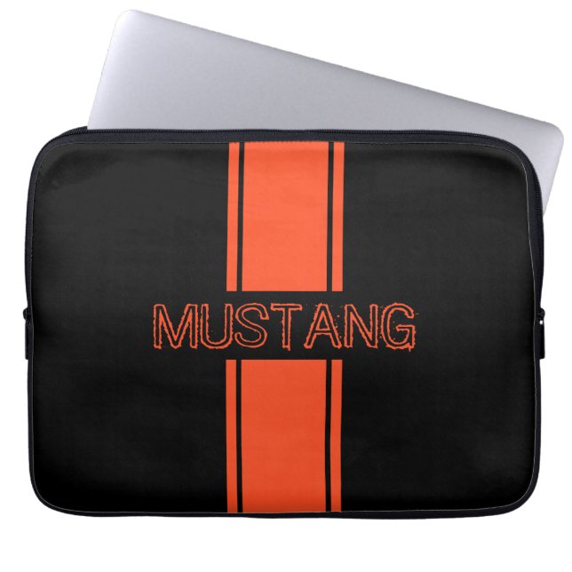 Housse Pour Ordinateur Portable Concours Orange Racing Stripes (Devant)