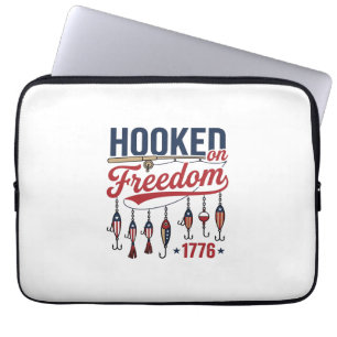 Housse Pour Ordinateur Portable Conçu pour le T-shirt de pêche patriotique accro à