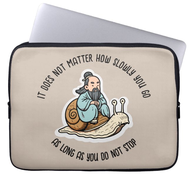Housse Pour Ordinateur Portable Confucius et l'escargot (Devant)