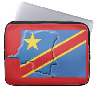 Housse Pour Ordinateur Portable CONGO DRC Drapeau Carte Ordinateur patriotique ROU