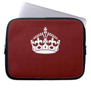 Housse Pour Ordinateur Portable Conserver l'icône de la couronne calme sur le roug