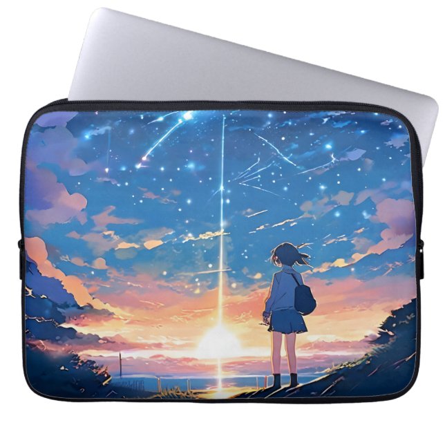 Housse Pour Ordinateur Portable constellation avec étoiles tournantes (Devant)