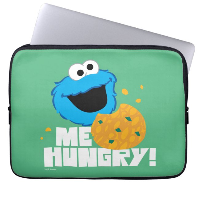 Housse Pour Ordinateur Portable Cookie Monster | Moi qui ai faim ! (Devant)