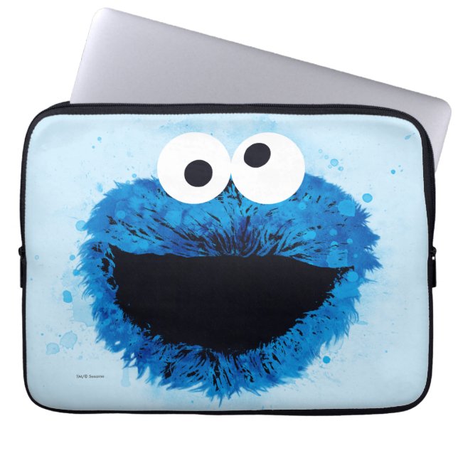 Housse Pour Ordinateur Portable Cookie Monster | Tendance de l'aquarelle (Devant)