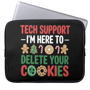 Housse Pour Ordinateur Portable Cookies de Noël de soutien technique drôle de trav