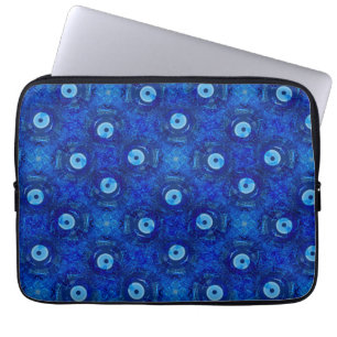 Housse Pour Ordinateur Portable Cool, art numérique moderne de bleu mauvais oeil m