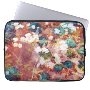 Housse Pour Ordinateur Portable Cool, art tendance de motif fleuri romantique