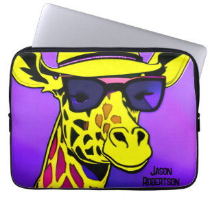 Housse Pour Ordinateur Portable Cool Dude Giraffe en lunettes de soleil. Modifiabl