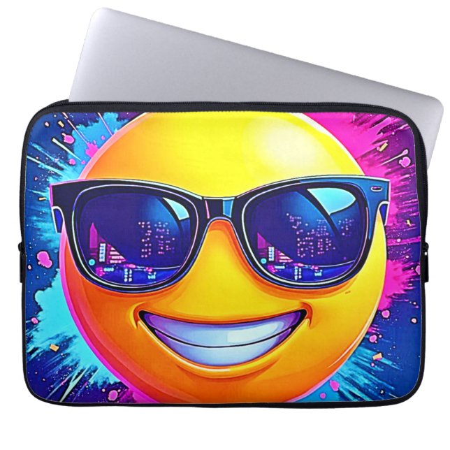 Housse Pour Ordinateur Portable Cool 😎 Emoji Fun (Devant)