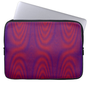 Housse Pour Ordinateur Portable Cool et moderne Abstrait Moiré Effet violet et rou