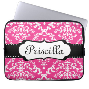 Housse Pour Ordinateur Portable Cool moderne de rose de damassé de douille