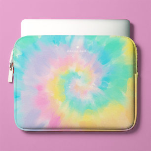 Housse Pour Ordinateur Portable Cool Rainbow Tie Dye Motif Monogramme