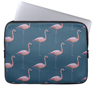 Housse Pour Ordinateur Portable Copie géométrique Teal de Flamant rose