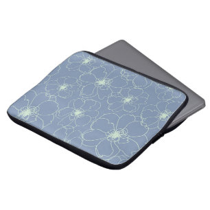 Housse Pour Ordinateur Portable Coque d'ordinateur portable à fleurs bleu marine