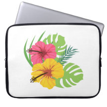Coque d'ordinateur portable à fleurs tropicales