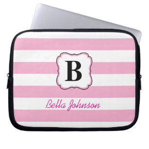 Housse Pour Ordinateur Portable Coque d'ordinateur portable à rayures roses pour f