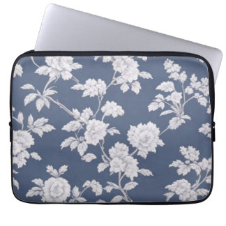 Housse Pour Ordinateur Portable Coque floral bleu