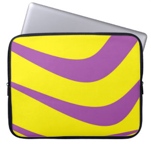 Housse Pour Ordinateur Portable Coque Ordinateur Portable Jaune Avec Grilles Viole