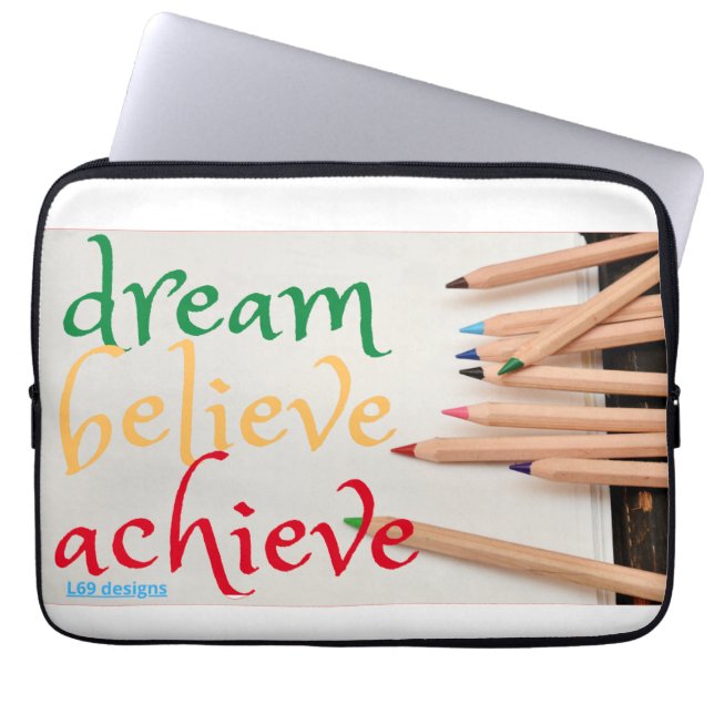 Housse Pour Ordinateur Portable coque portable "DREAM, CROYEVE..." (Devant)