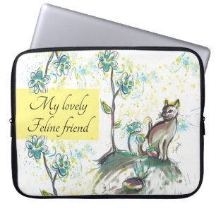 Housse Pour Ordinateur Portable Coque pour ordinateur portable design de chat noir
