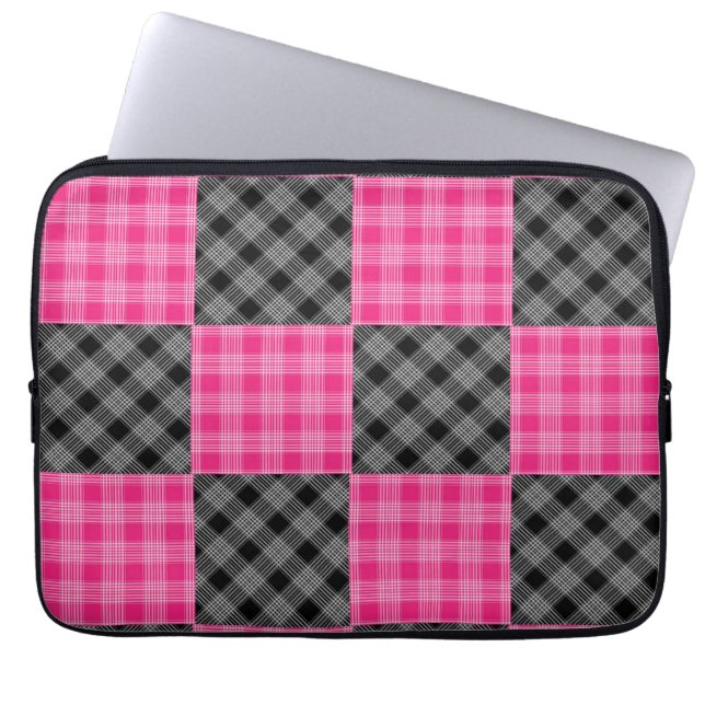 Housse Pour Ordinateur Portable Coque rose et noir (Devant)