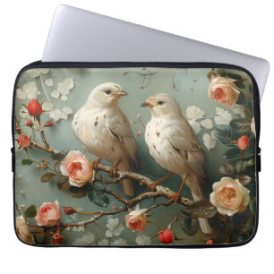 Housse Pour Ordinateur Portable Coquette Birds Floral