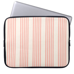 Housse Pour Ordinateur Portable Corail et beige cinq rayures motif