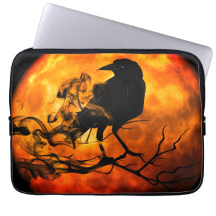Housse Pour Ordinateur Portable Corbeau nocturne d'Halloween
