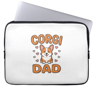 Housse Pour Ordinateur Portable Corgi Papa Gravure Vintage T-Shirt pour Amoureux d