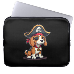 Housse Pour Ordinateur Portable Costume de pirate Beagle Drapeau Jolly Roger Crâne