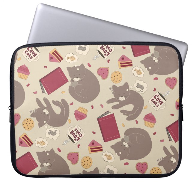 Housse Pour Ordinateur Portable Cosy Amoureux des chats Collage (Devant)