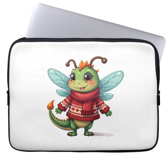 Housse Pour Ordinateur Portable Cosy Christmas Dragonfly (Devant)