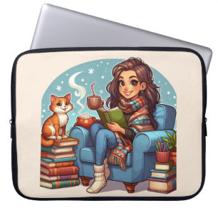 Housse Pour Ordinateur Portable Cosy Reading Girl