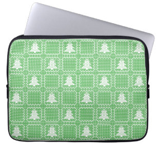 Housse Pour Ordinateur Portable Cosy sapin de Noël affreux pull à damiers motif