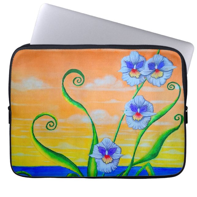 Housse Pour Ordinateur Portable Coucher de soleil sur l'orchidée (Devant)