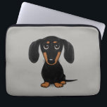 Housse Pour Ordinateur Portable Coucou court haïré noir et tan Dachshund<br><div class="desc">Doxie du joli dessin animé</div>