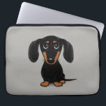 Housse Pour Ordinateur Portable Coucou court haïré noir et tan Dachshund<br><div class="desc">Doxie du joli dessin animé</div>