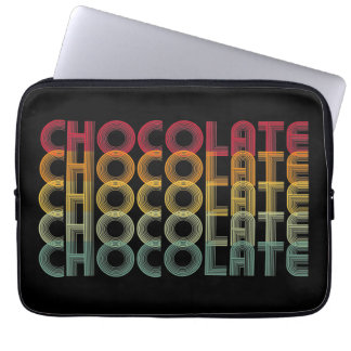 Housse Pour Ordinateur Portable Couleur arc-en-ciel au chocolat rétro