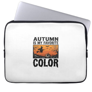 Housse Pour Ordinateur Portable Couleur préférée d'automne Halloween Citrouille Ve
