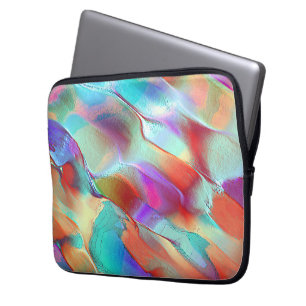 Housse Pour Ordinateur Portable Couleurs arc-en-ciel dans la roche perchée virtuel