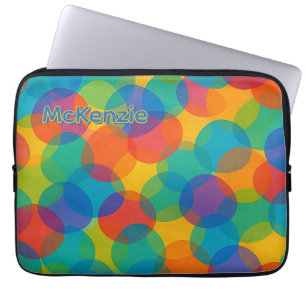Housse Pour Ordinateur Portable Couleurs vives rétro Formes abruptes Motif d'art
