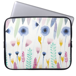 Housse Pour Ordinateur Portable Country Cute Fleur sauvage Aquarelle Art