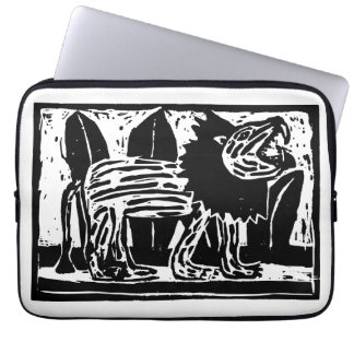 Housse Pour Ordinateur Portable Coupe Lino Lion noir et blanc